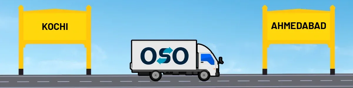 Kochi to Ahmedabad tempo and truck transport by OSO Delivery