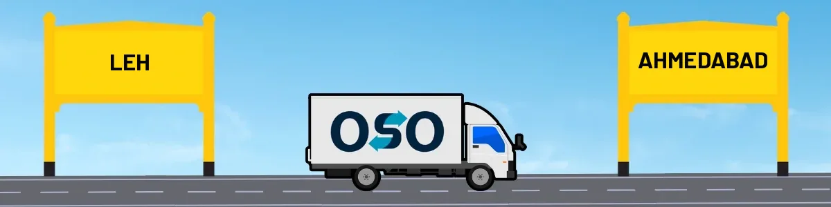 Leh to Ahmedabad tempo and truck transport by OSO Delivery