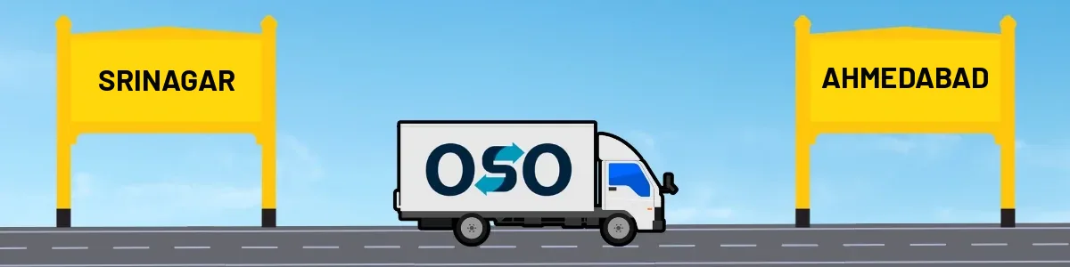 Srinagar to Ahmedabad tempo and truck transport by OSO Delivery