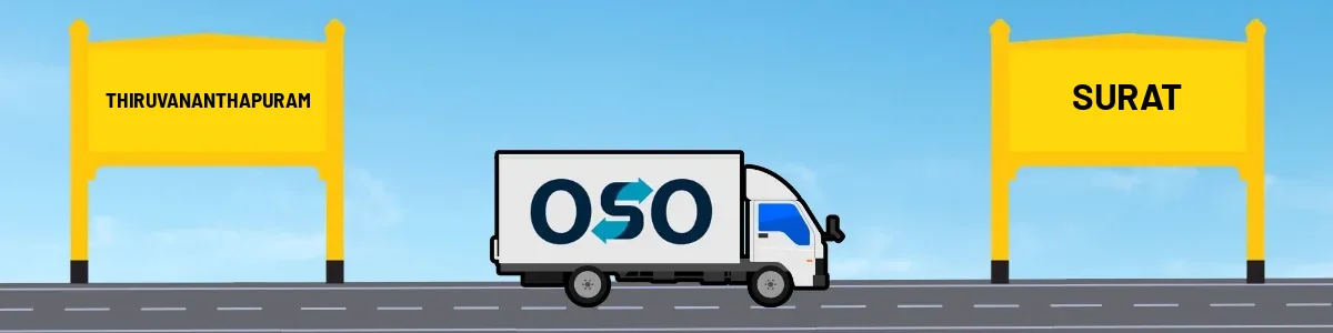 Thiruvananthapuram to Surat tempo and truck transport by OSO Delivery